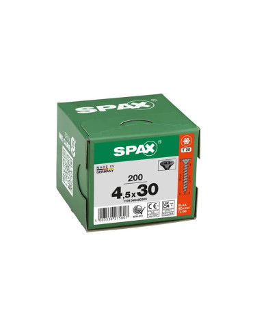 Βίδα SPAX μαύρη full thread 4,5x30mm (200τεμ)