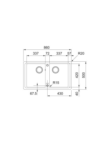 Νεροχύτης Γρανιτένιος Basis BFG 620-34-34 Onyx