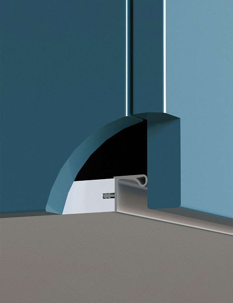 268/060 Ηorizontal gola profile for wall elements black 4m