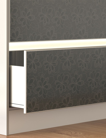 1023/060 Aluminium C led gola proﬁle for drawers black 4.1m