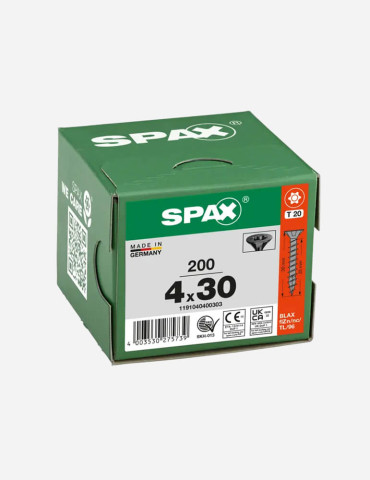 Spax screw full thread Black 4*30 (200 pcs)