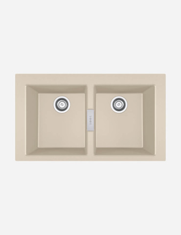 Νεροχύτης Συνθετικός Sirius 2 S2D 620-35-35 Beige (Oatmeal)