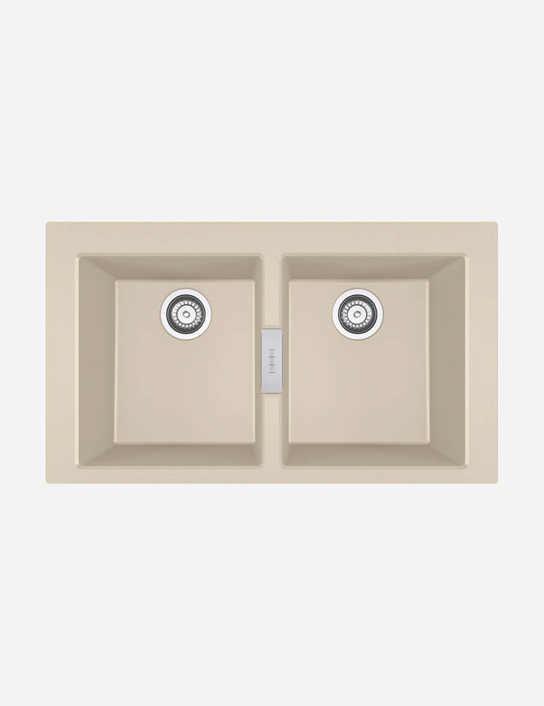 Νεροχύτης Συνθετικός Sirius 2 S2D 620-35-35 Beige (Oatmeal)