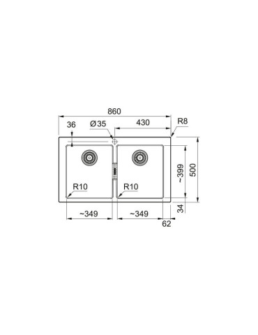 Νεροχύτης Συνθετικός Sirius 2 S2D 620-35-35 Carbon Black