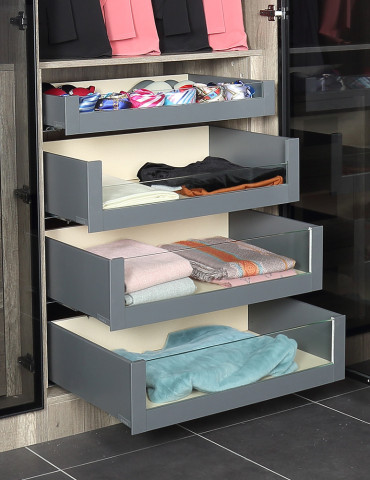 Mini-Box 167 Σύνδεσμοι για εσ.συρτάρι iron grey με ψηλό τζάμι 